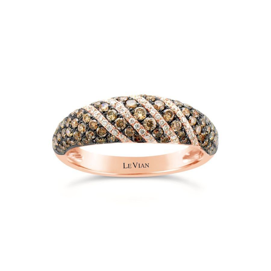 Le Vian Ladies Chocolate Diamonds Fashion Ring In 14k Strawberry Gold In Brown