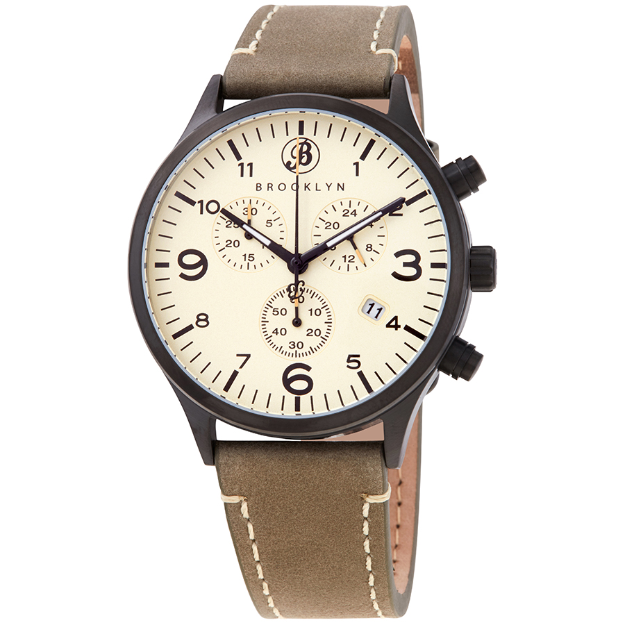 Brooklyn Watch Co. Bedford Brownstone Ii Quartz Mens Watch 307-brw-2 In Beige,black,brown,gunmetal