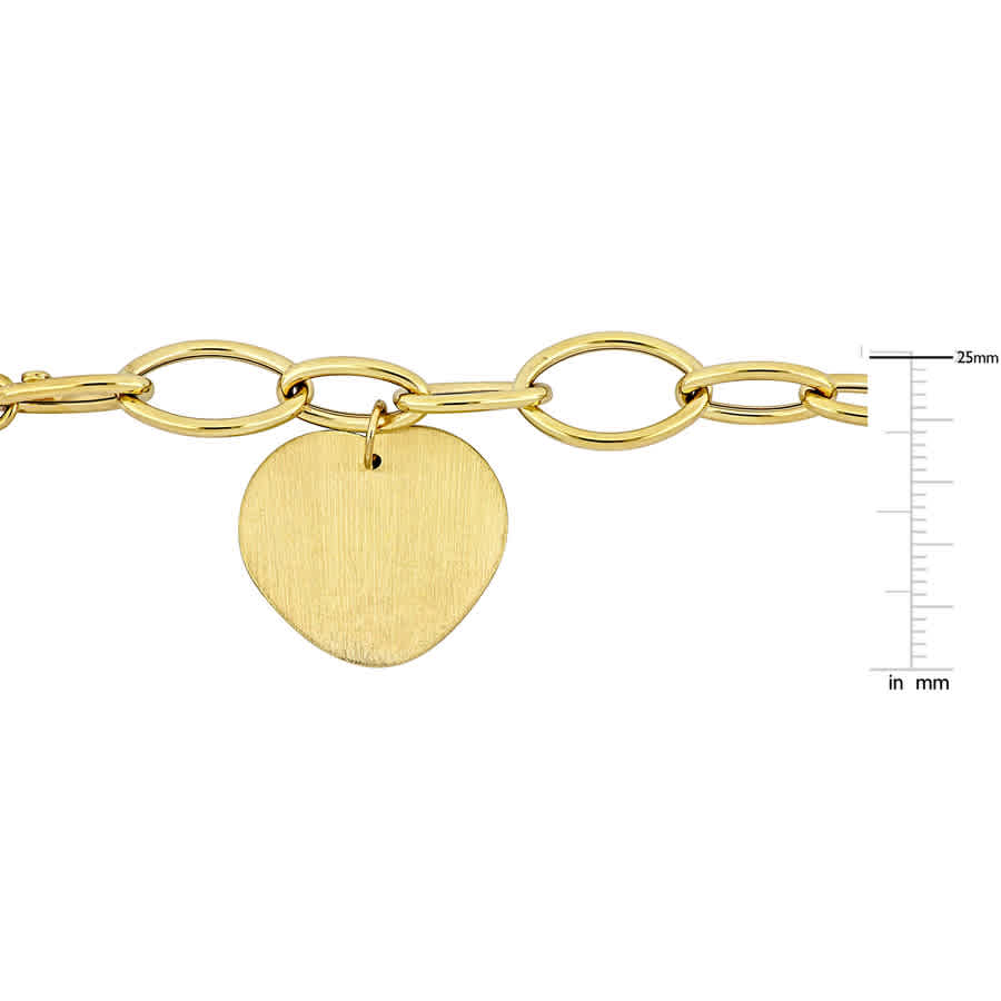 Heart Charm Bracelet 14K Yellow Gold 7.5