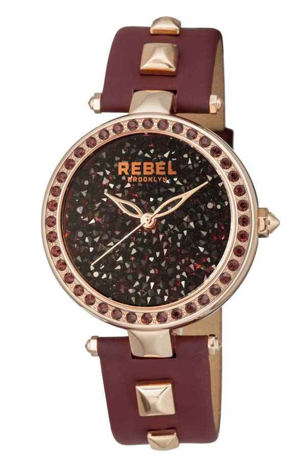 Rebel Rockaway Parkway Ladies Watch Rb101-8181 In Burgundy / Gold Tone / Rose / Rose Gold Tone