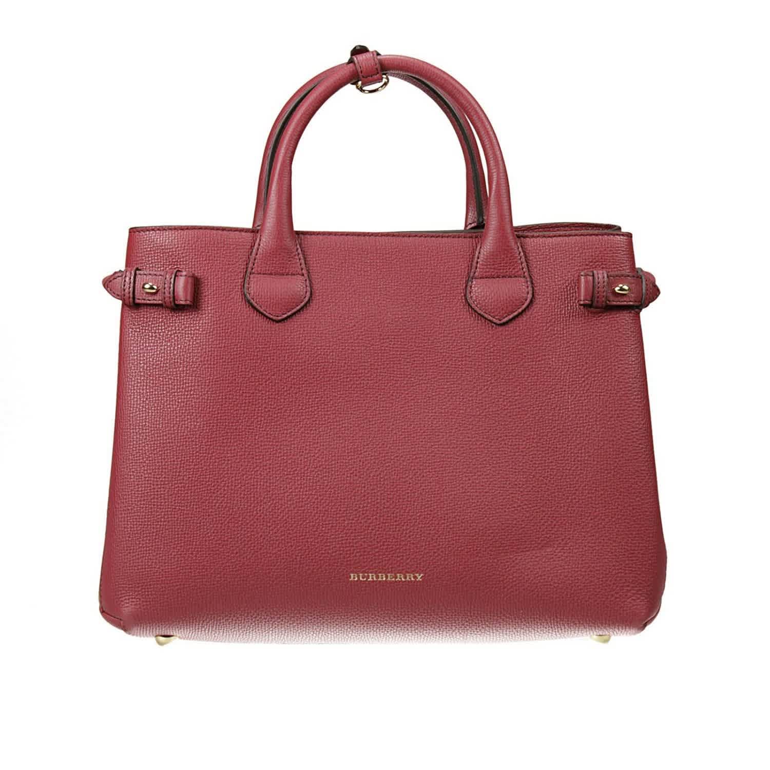 Click to view more detailed imagery on our partner's website Burberry Medium Banner Leather Bag In Red