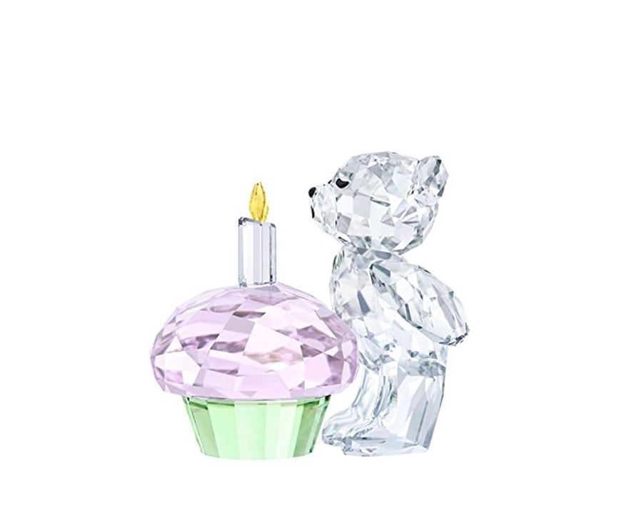 Swarovski Kris Bear Time To Celebrate Birthday Cake Figurine