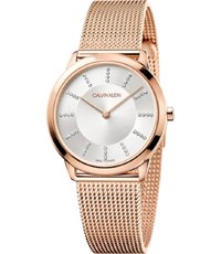 calvin klein rose gold tone cut out strap watch