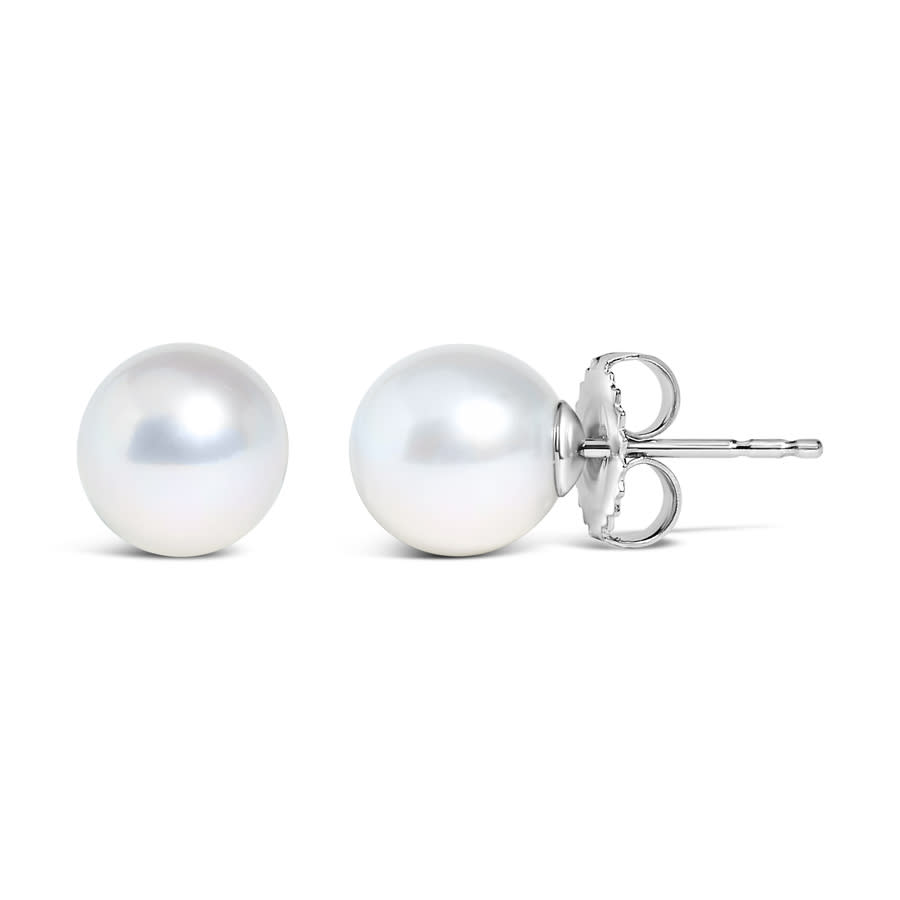 Haus of Brilliance 14K White Gold 8.5-9MM Cultured Freshwater Pearl Solitaire Stud Earrings