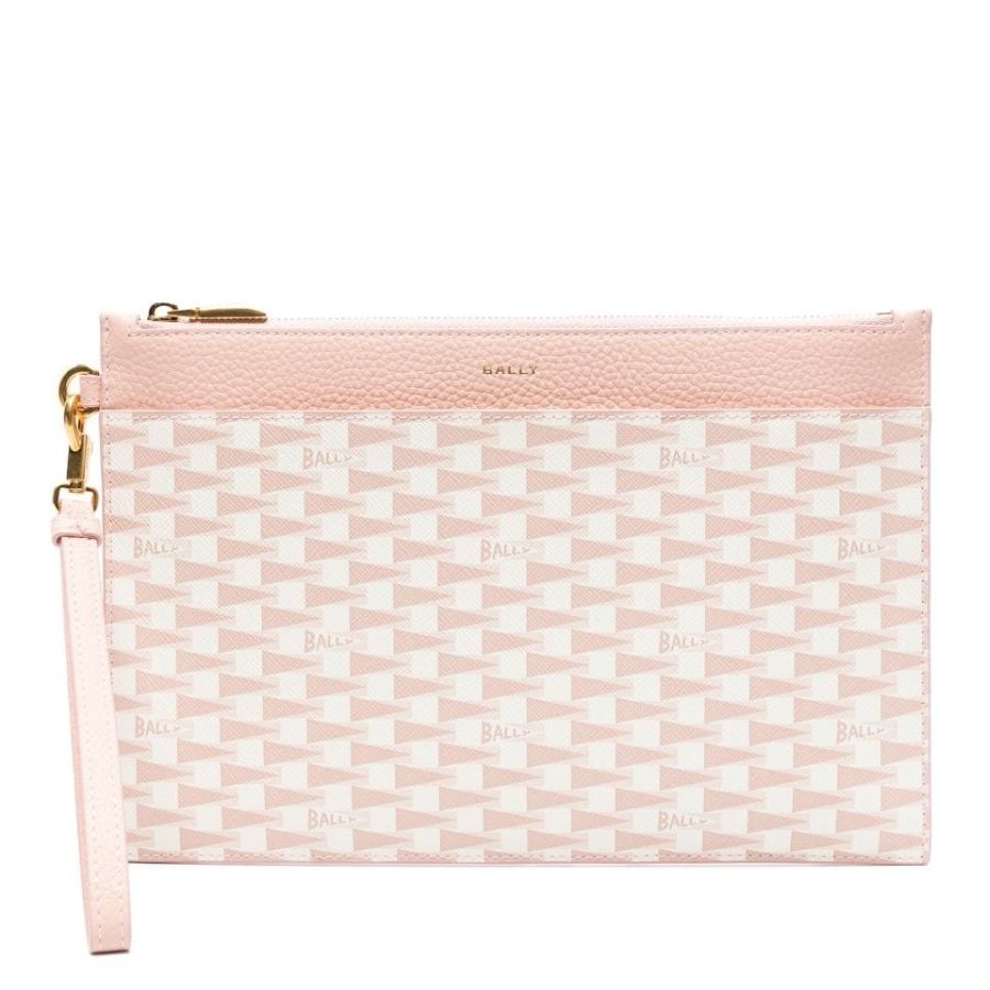 Bally Dusty Petal Monogram Pennant Clutch