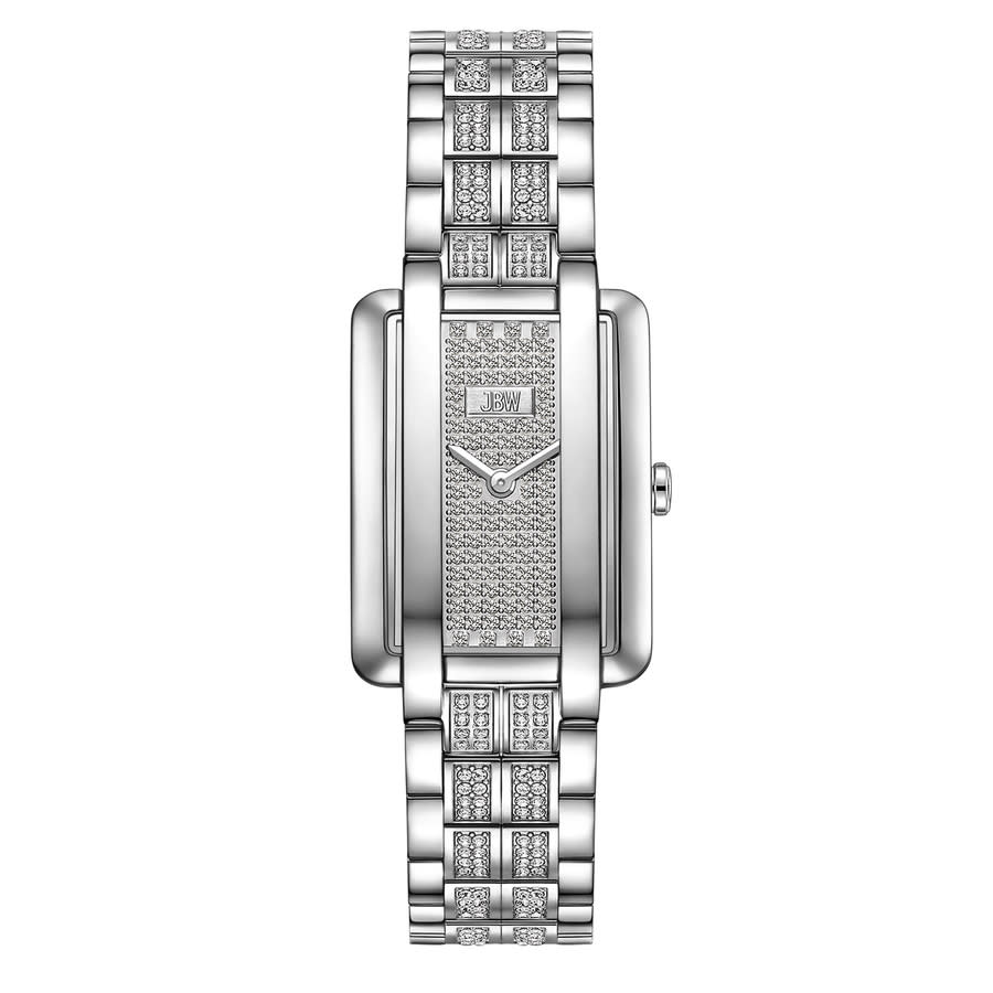 Jbw Mink Petite Lab Created Diamond Bracelet Watch, 23mm X 8mm In Silver