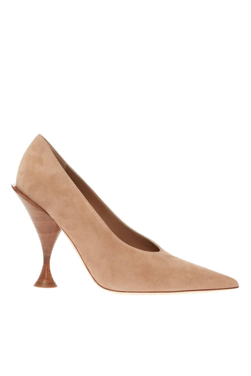 BURBERRY BURBERRY SUEDE PUMPS ON DECORATIVE HEEL