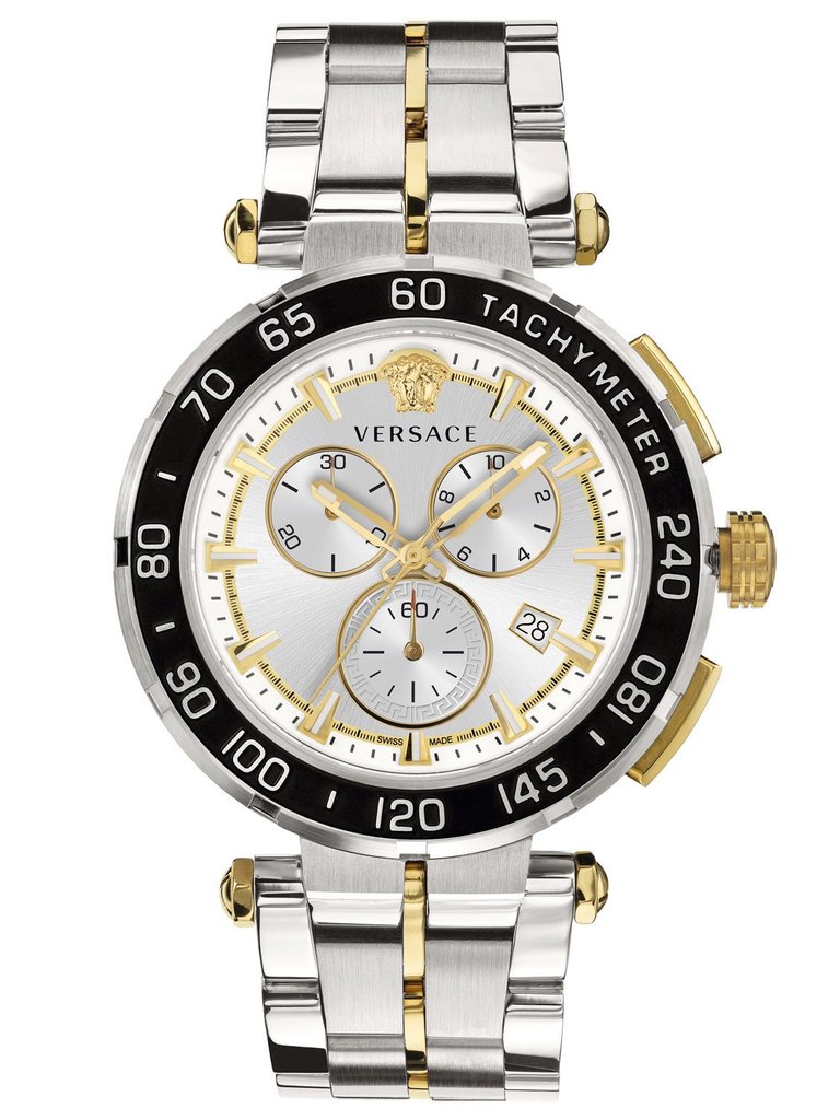 Versace Greca Chronograph Quartz Silver Dial Mens Watch Vepm00520