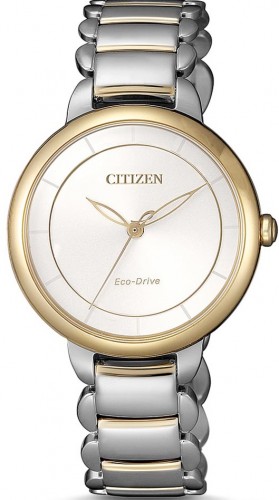 Citizen Eco-drive White Dial Ladies Watch Em0674-81a In Two Tone