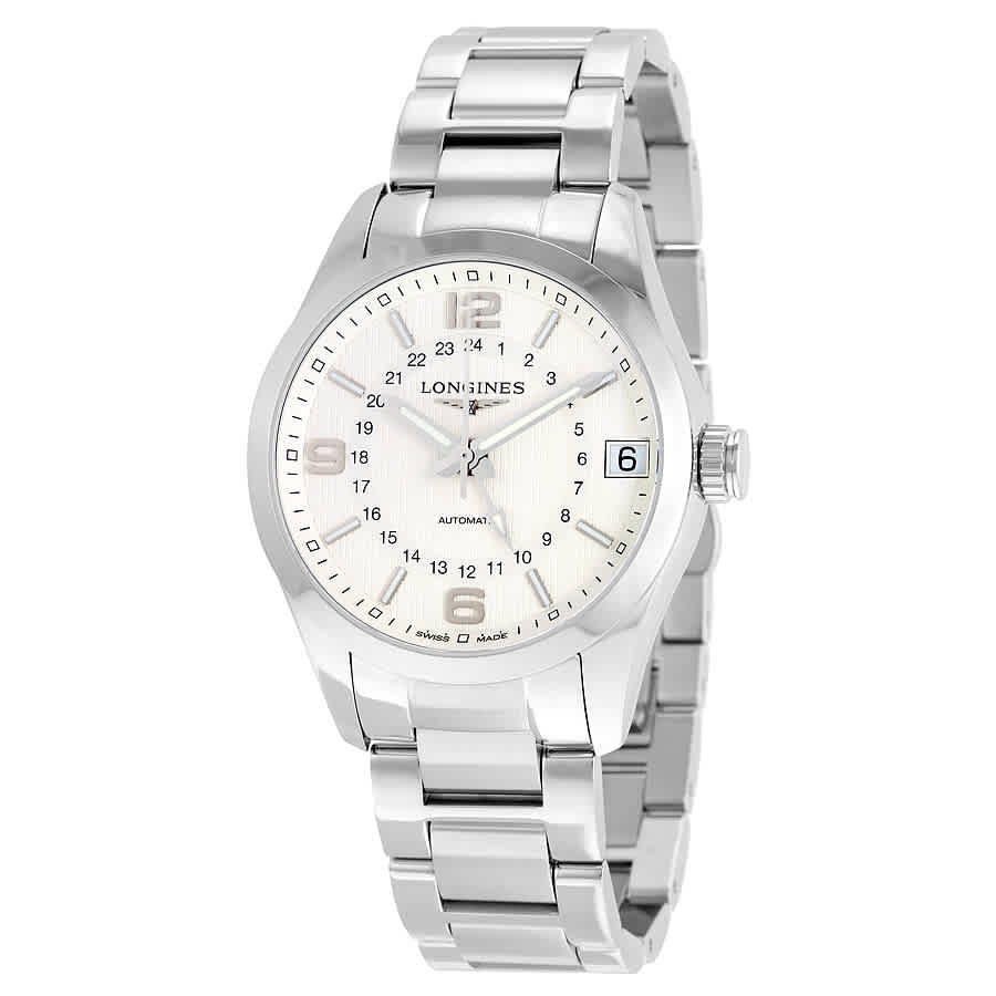 Longines Conquest Classic Gmt Automatic Silver Dial Mens Watch L27994766 In Silver Tone