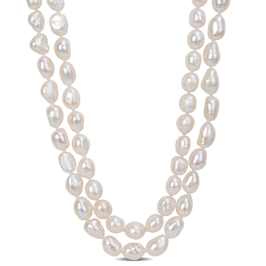 Amour 64  9-10 Mm Freshwater Cultured Pearl Endless Necklace In White