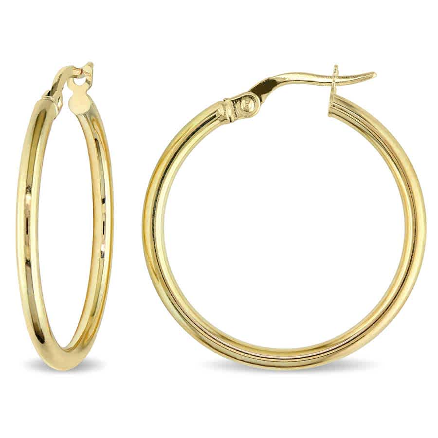 Amour Hoop Earrings In 10k Polished Yellow Gold Jms004669 In Gold / Yellow