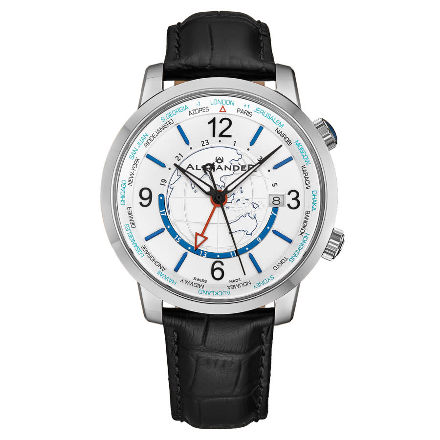 Alexander 2 Quartz Silver Dial Mens Watch A171a-01 In Black / Silver