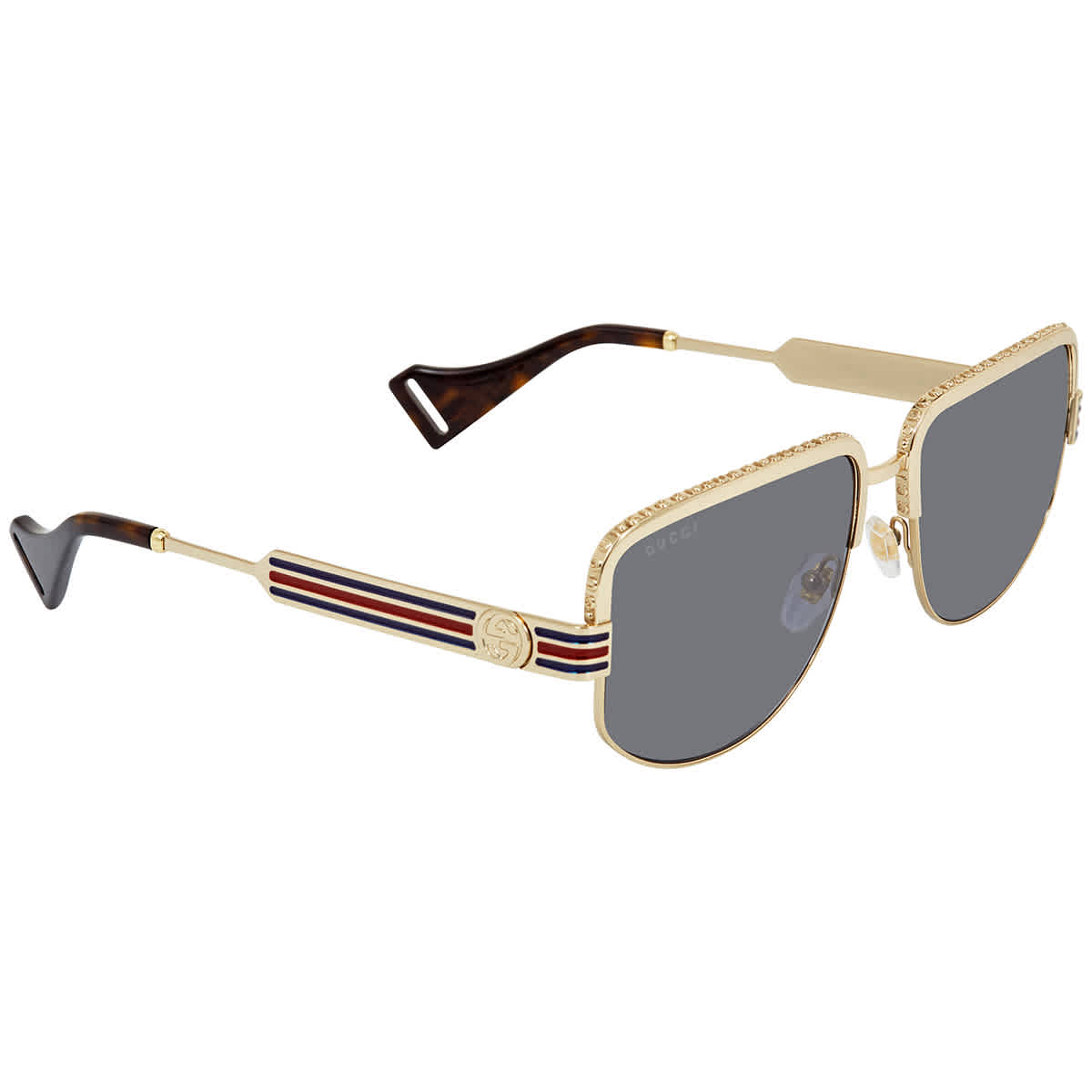 Click to view more detailed imagery on our partner's website Gucci Blue Mens Sunglasses Gg0585s 004 59 In Blue,gold Tone