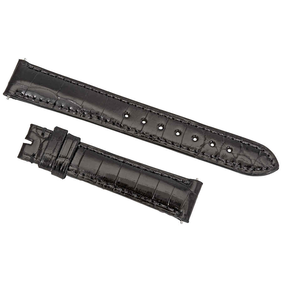 Hadley Roma 16 Mm Shiny Black Nile Crocodile Leather Strap