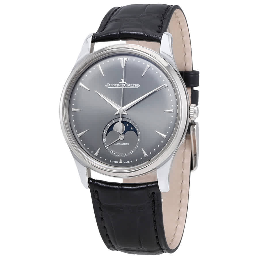 Jaeger-lecoultre Master Ultra Thin Moon White Gold Automatic Mens Watch Q1363540 In Black / Gold / Gold Tone / Grey / White