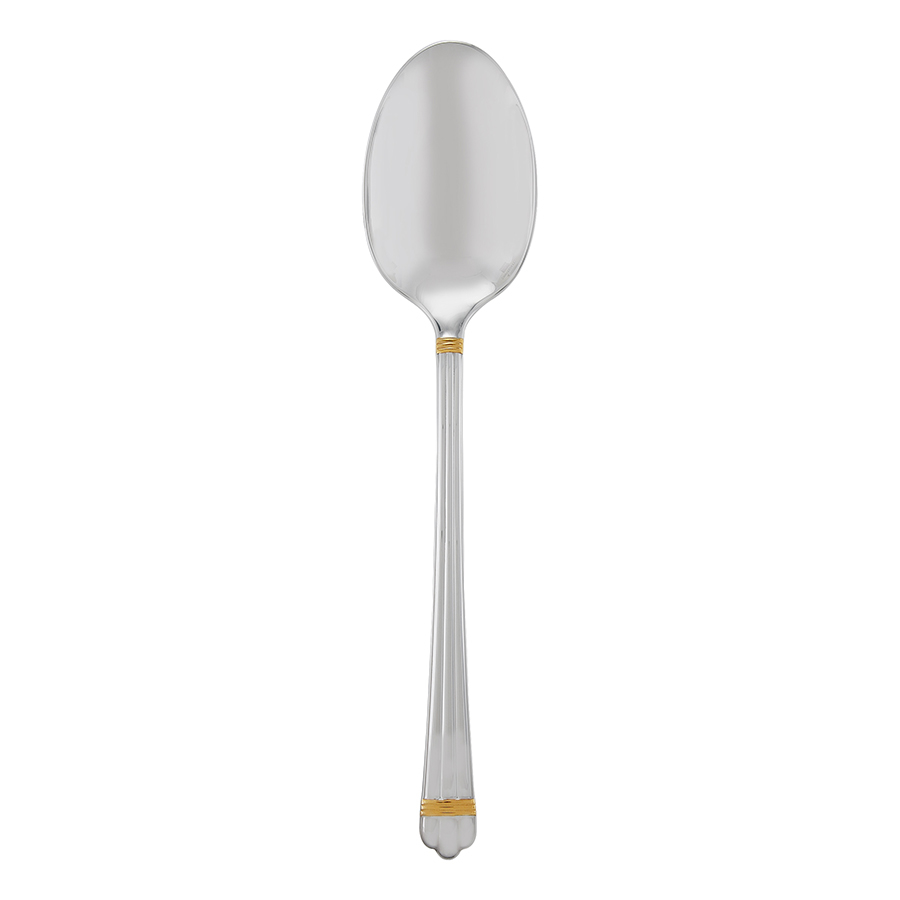 Christofle Silver Plated Aria Gold Serving Spoon 1022-006 In Gold / Silver
