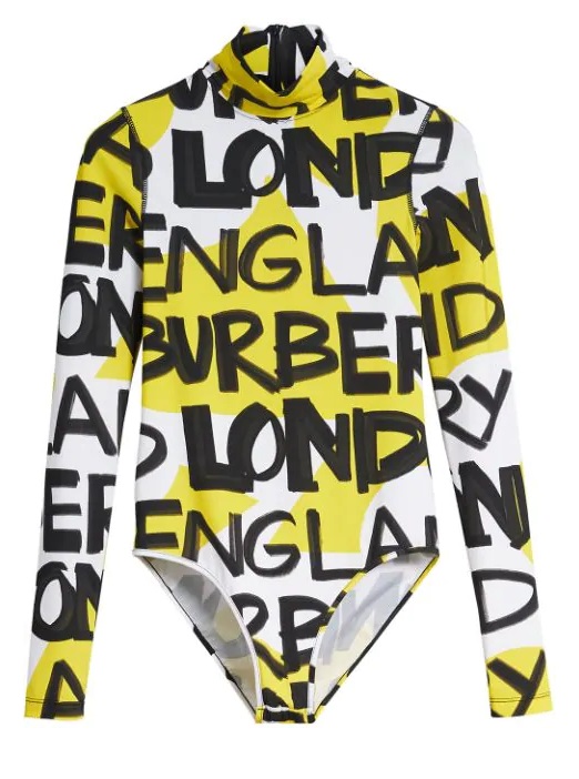 BURBERRY GRAFFITI PRINT STRETCH JERSEY BODYSUIT