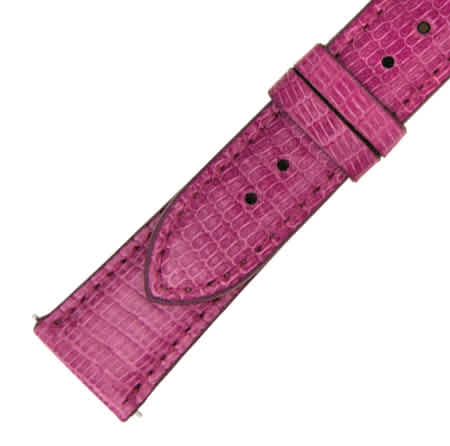 Hadley Roma 21 Mm Shiny Magenta Lizard Leather Strap In Purple