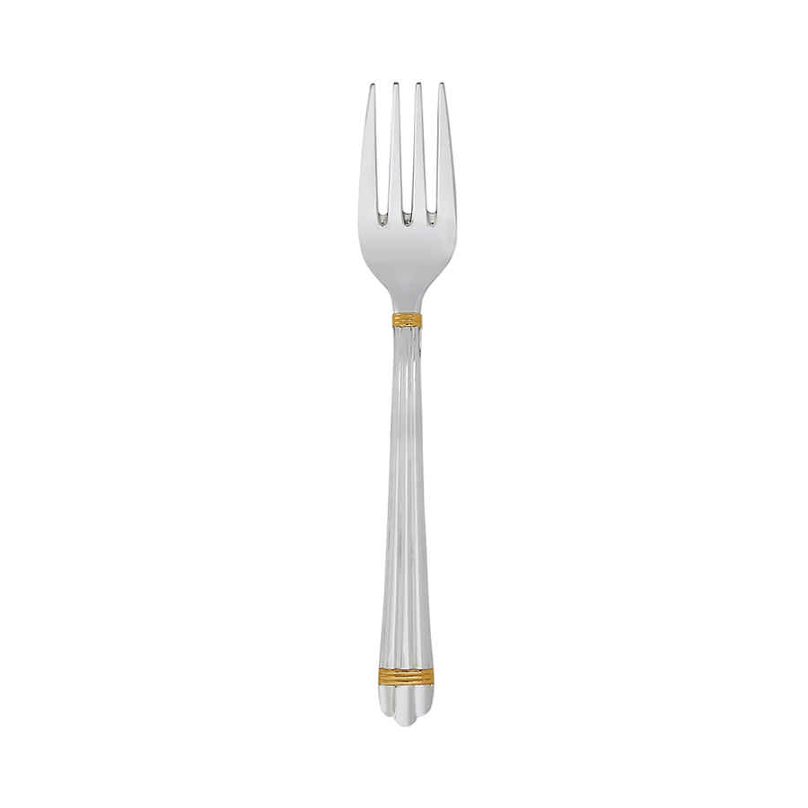 Christofle Silver Plated Aria Gold Salad Fork 1022-013 In Gold / Silver