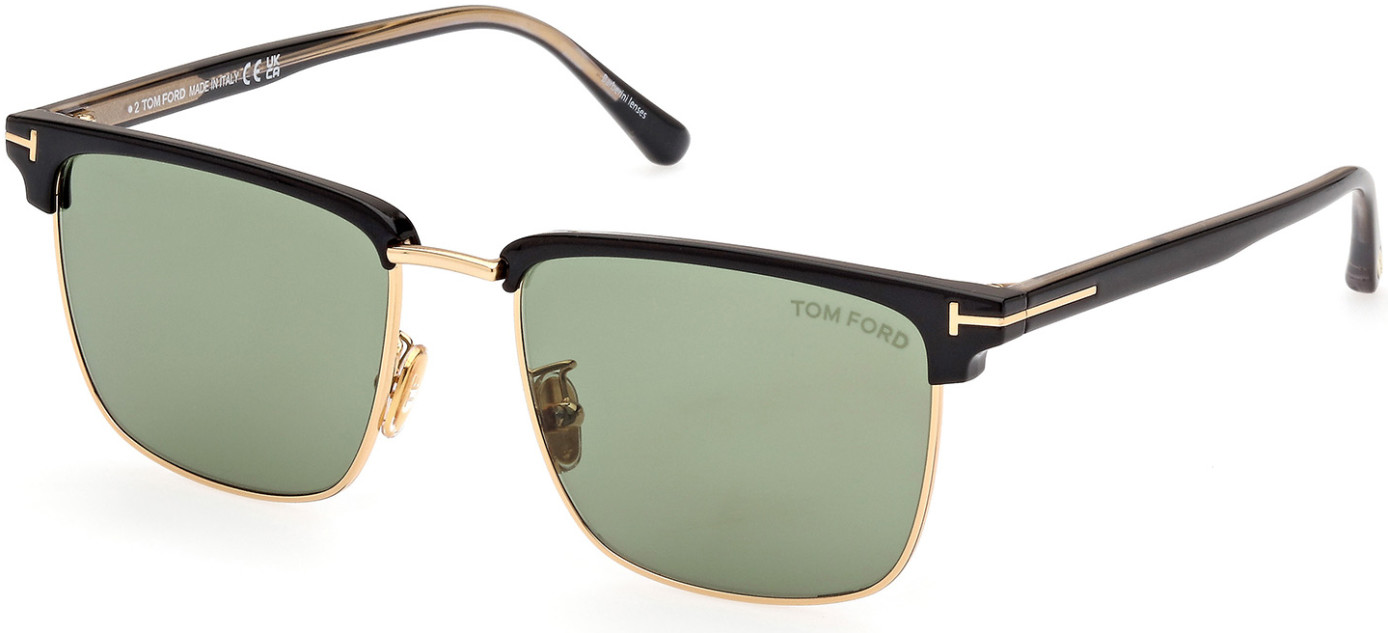 TOM FORD TOM FORD HUDSON GREEN SQUARE MENS SUNGLASSES FT0997-H 01N 55