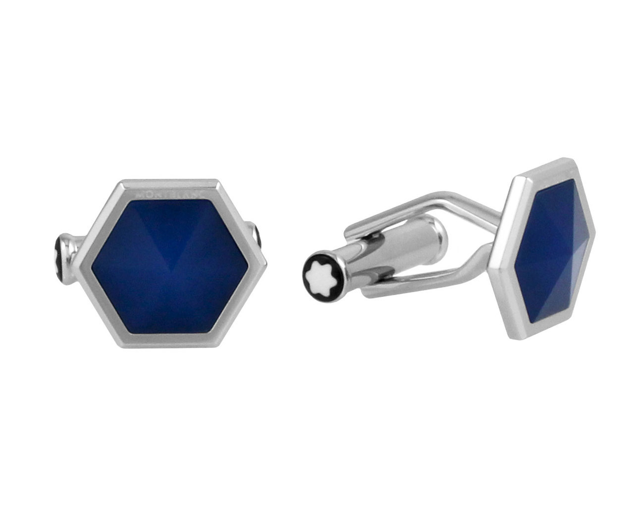 MONTBLANC SARTORIAL BLUE ONYX HEXAGONAL CUFFLINKS