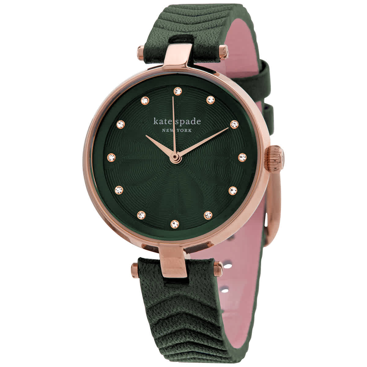 Kate Spade Quartz Green Dial Ladies Watch Ksw1544 In Gold Tone,green,pink,rose Gold Tone