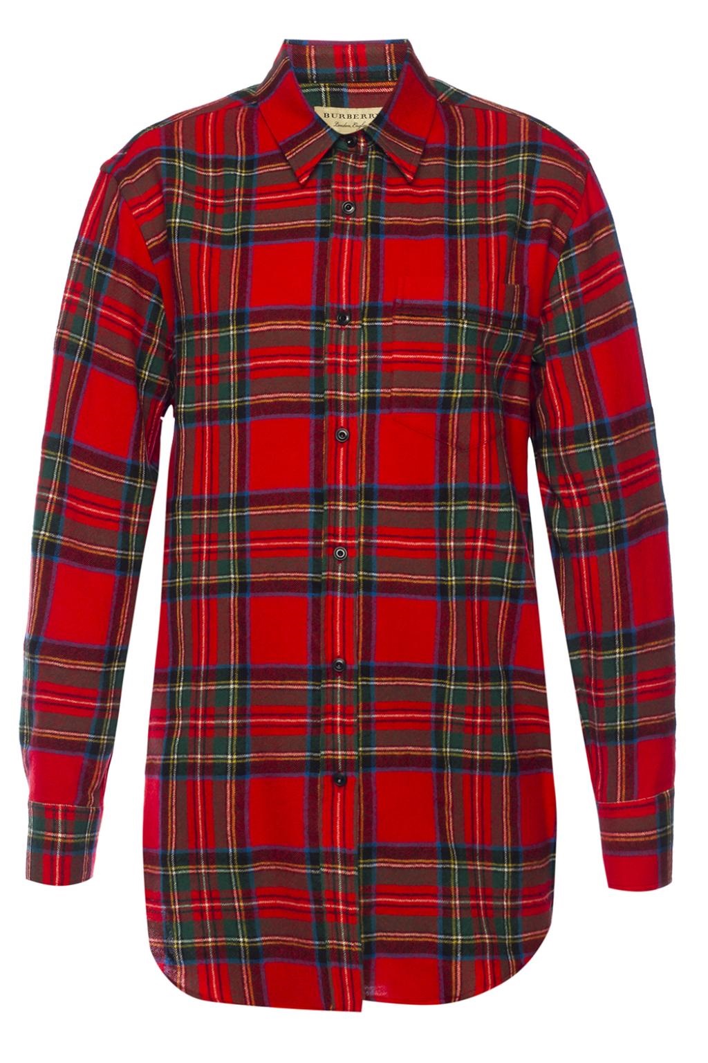 Burberry Strenton Brushed-wool Shirt In Red