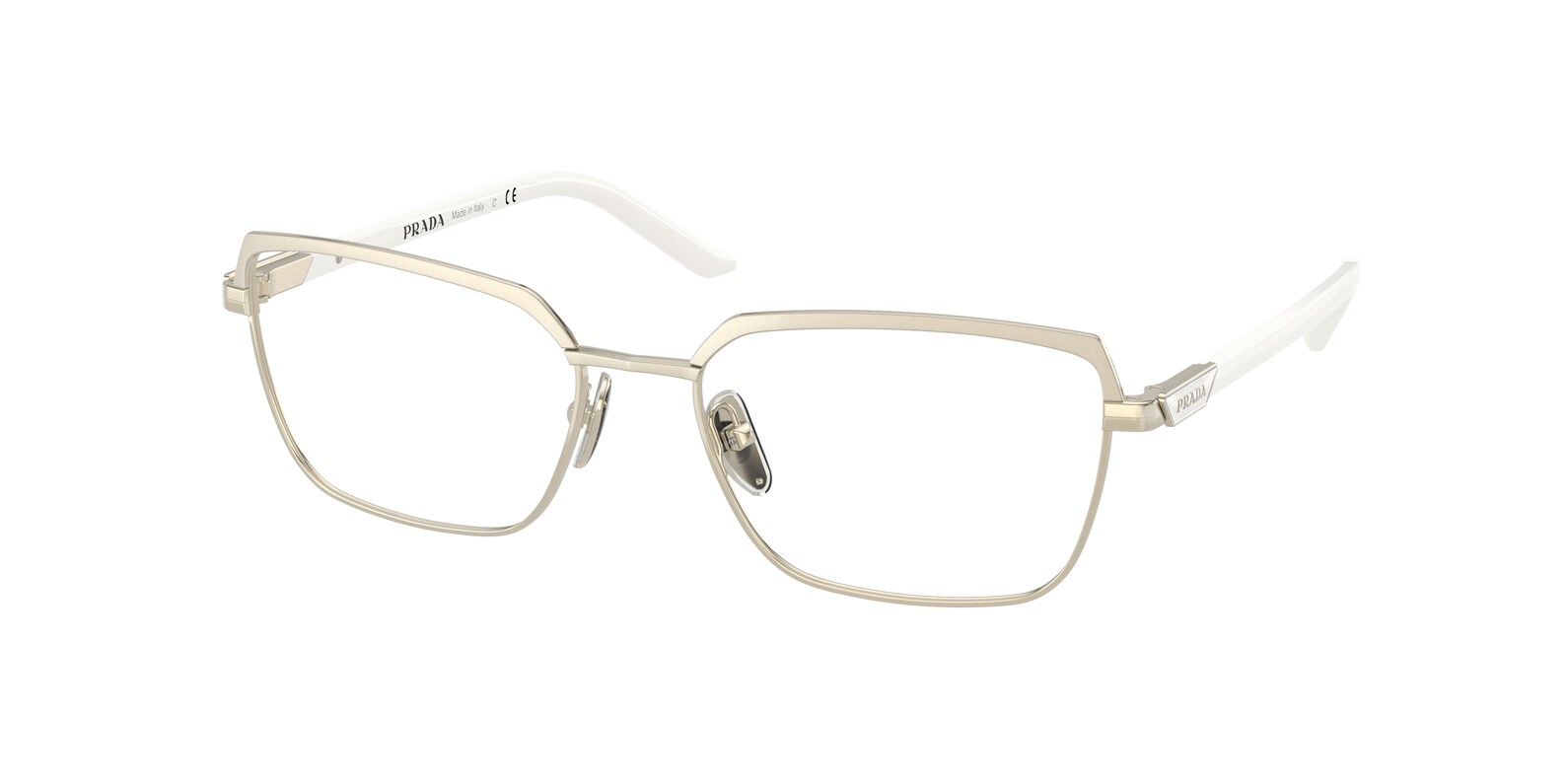 Prada Demo Rectangular Ladies Eyeglasses Pr 56yv Zvn1o1 54 In Gold