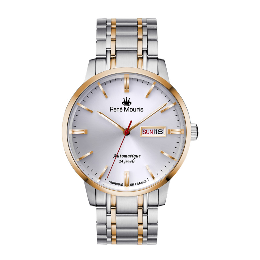 Rene Mouris Noblesse White Dial Mens Watch 10107rm3 In Two Tone  / Gold Tone / Rose / Rose Gold Tone / White