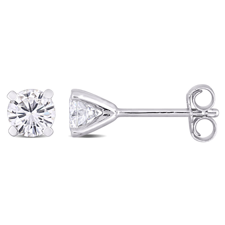 Amour Sterling Silver 1 Ct Tgw Created White Moissanite Stud Earrings