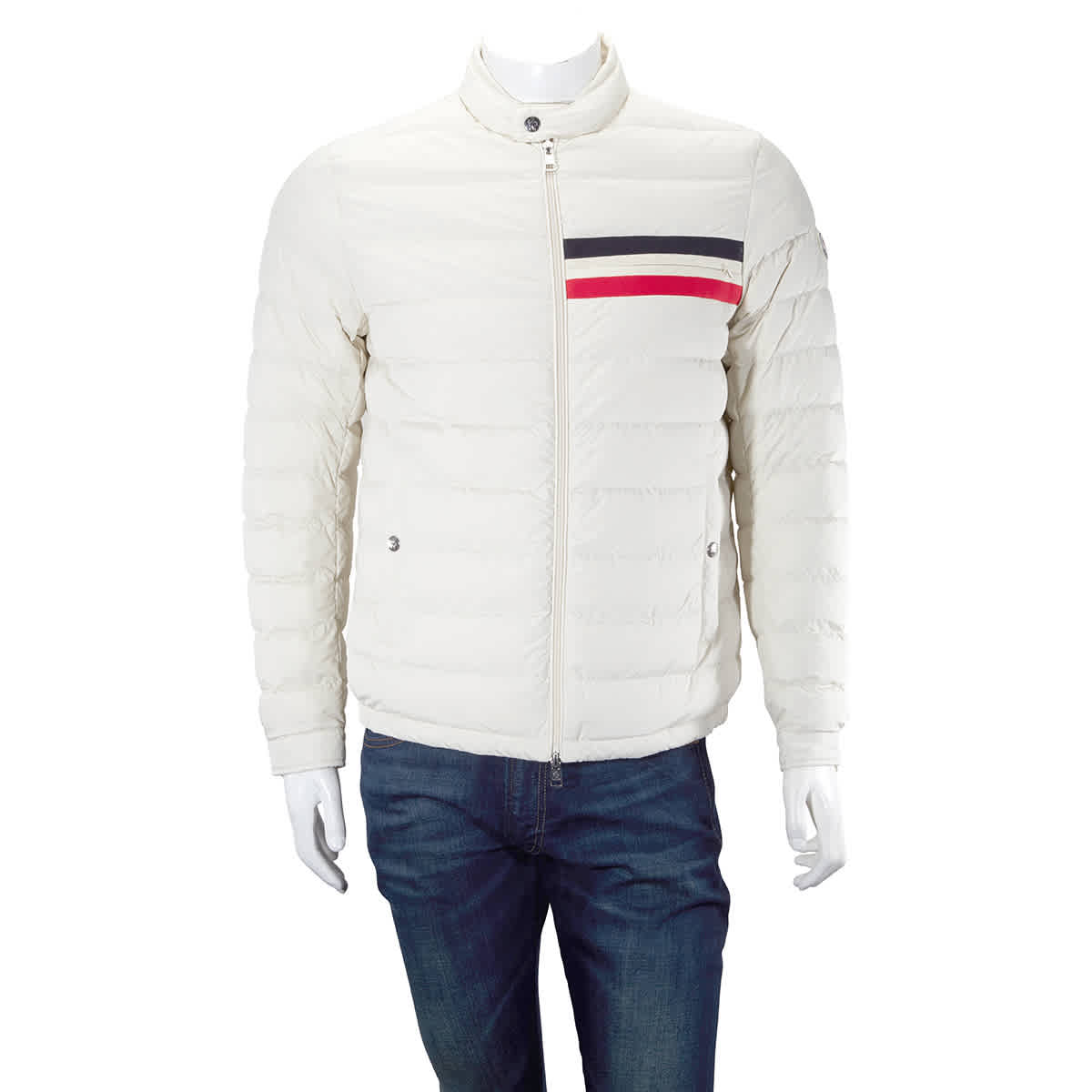 MONCLER MENS YERES QUILTED JACKET IN IVORY