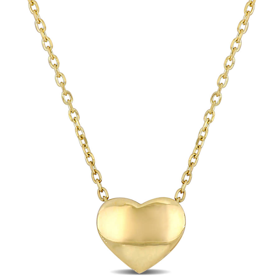 Amour Classic Heart Necklace In 10k Yellow Gold