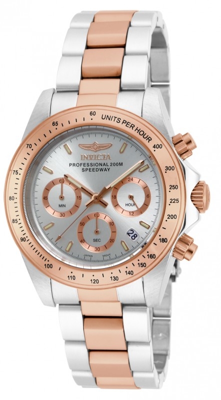 Invicta Speedway Chronograph Silver Dial Two-tone Mens Watch 17030 In Two Tone  / Gold Tone / Rose / Rose Gold Tone / Silver