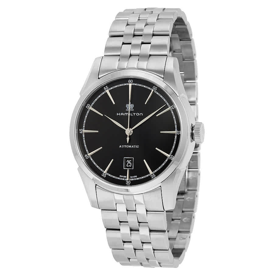 Hamilton Spirit Of Liberty Automatic Black Dial Mens Watch H42415031 In Black,silver Tone