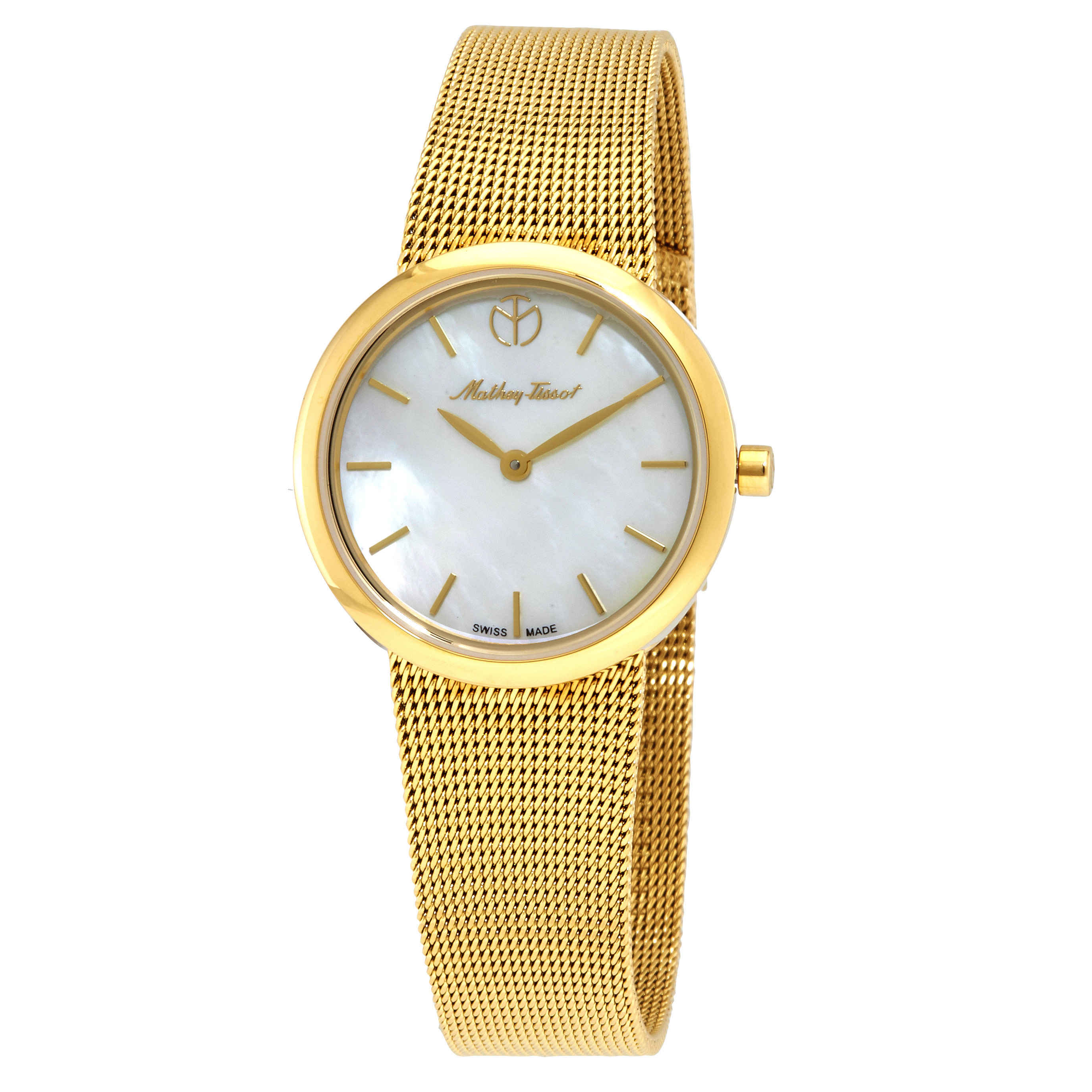 Mathey-tissot Milly Mother Of Pearl Dial Ladies Watch D403pyi In Gold / Gold Tone / Mop / Mother Of Pearl / Yellow