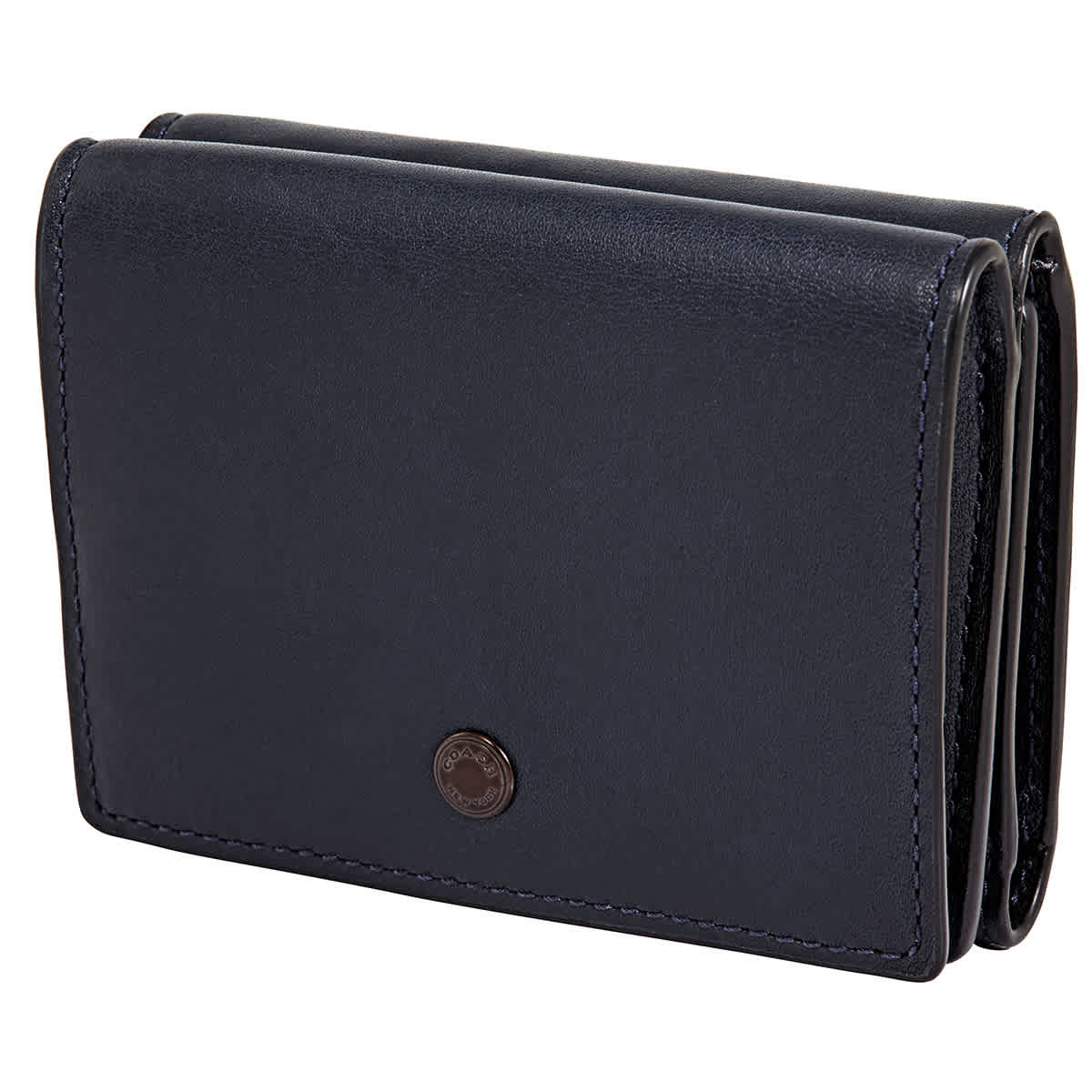 Coach Saddle Trifold Origami Coin Wallet In Midnight