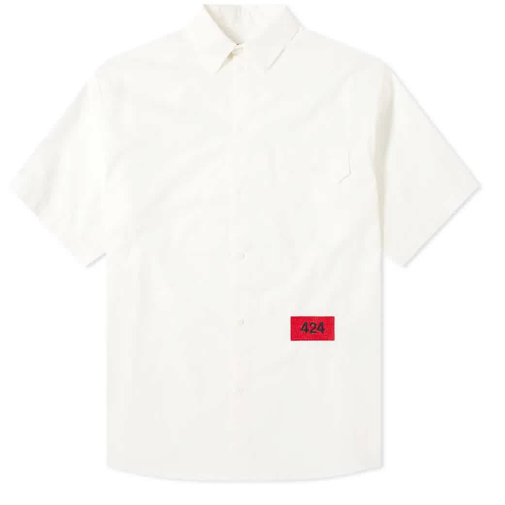 424 Button Down Flap Pocket Shirt In Off White