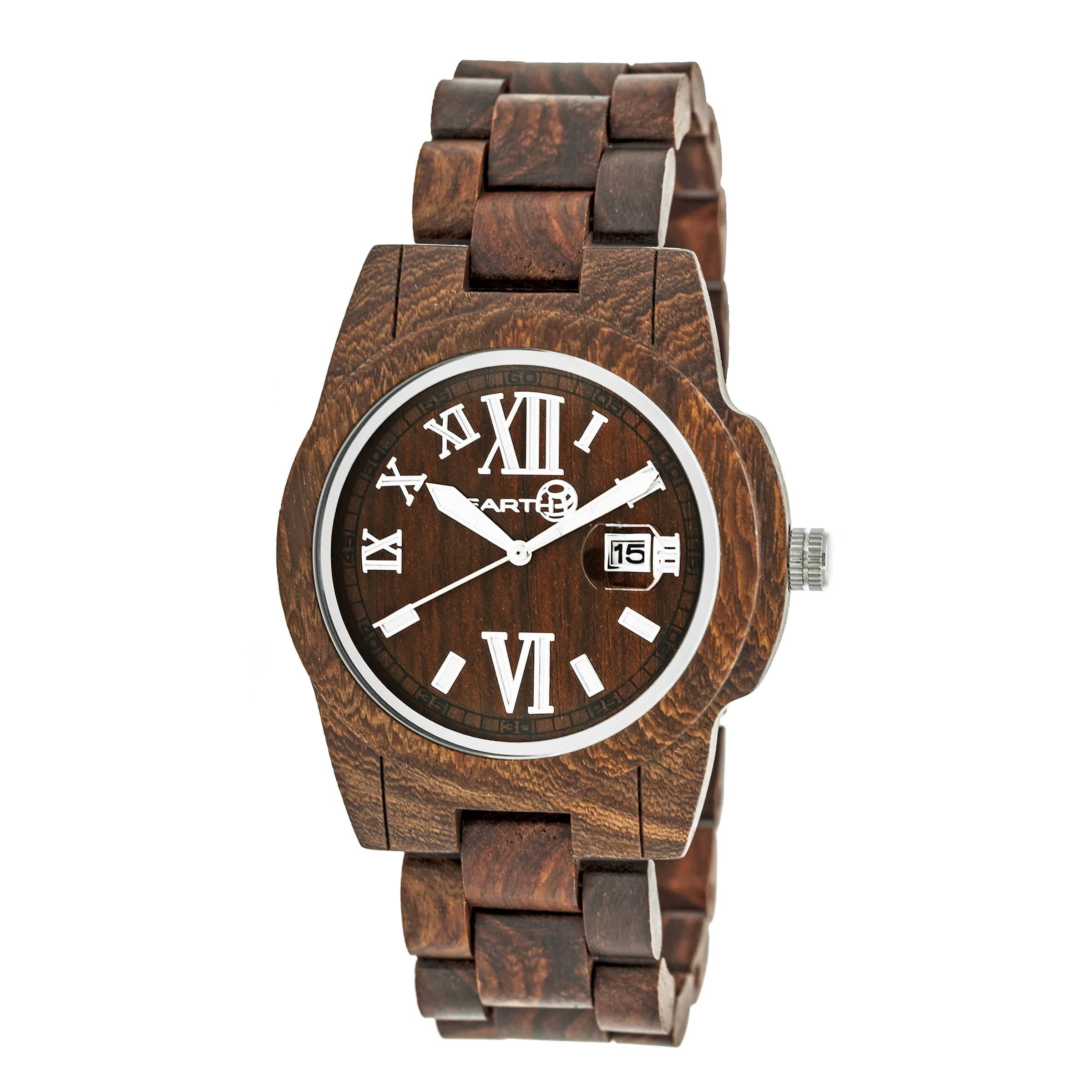 Earth Heartwood Eco-friendly Dark Brown Wood Heartwood Unisex Watch Ew1503 In Red   / Brown / Dark