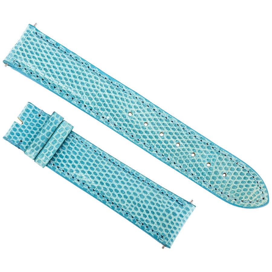 Hadley Roma 20 Mm Shiny Sky Blue Lizard Leather Strap