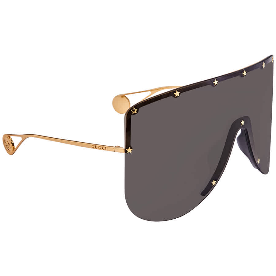 Gucci Grey Oversized Ladies Sunglasses Gg0541s00199 In Gold Tone,grey