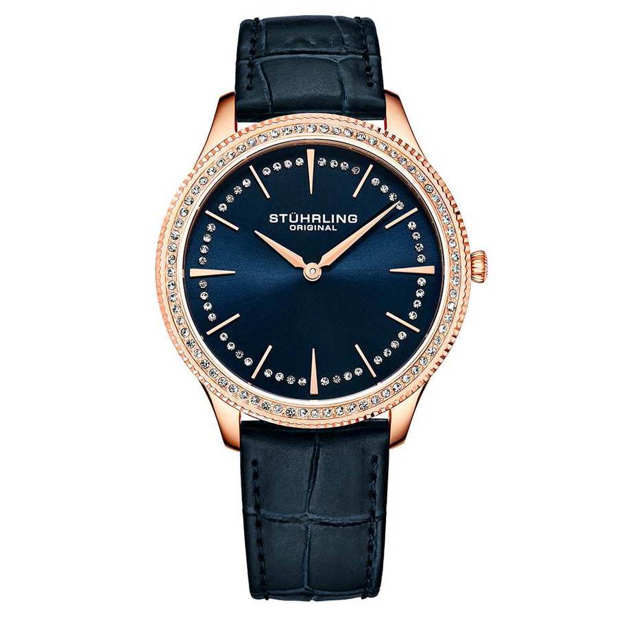 Stuhrling Original Symphony Blue Dial Ladies Watch M15886 In Blue / Gold Tone / Rose / Rose Gold Tone