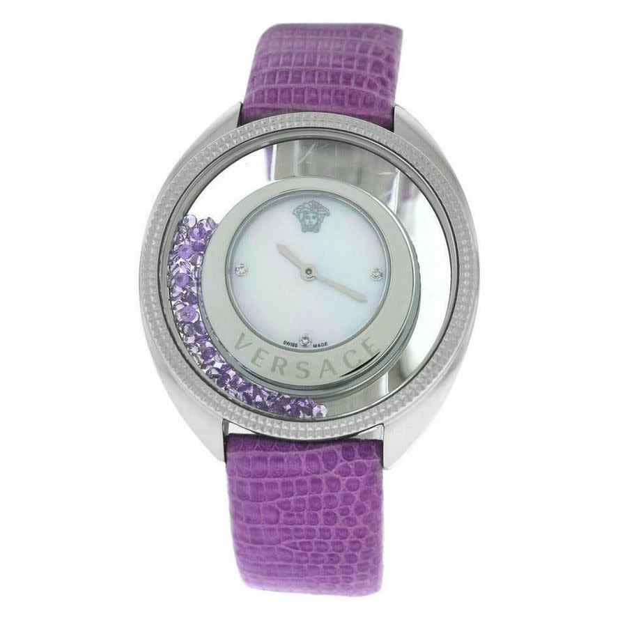 Versace Destiny Spirit Quartz Diamond Ladies Watch 86q953md497 In Mop / Mother Of Pearl / Purple