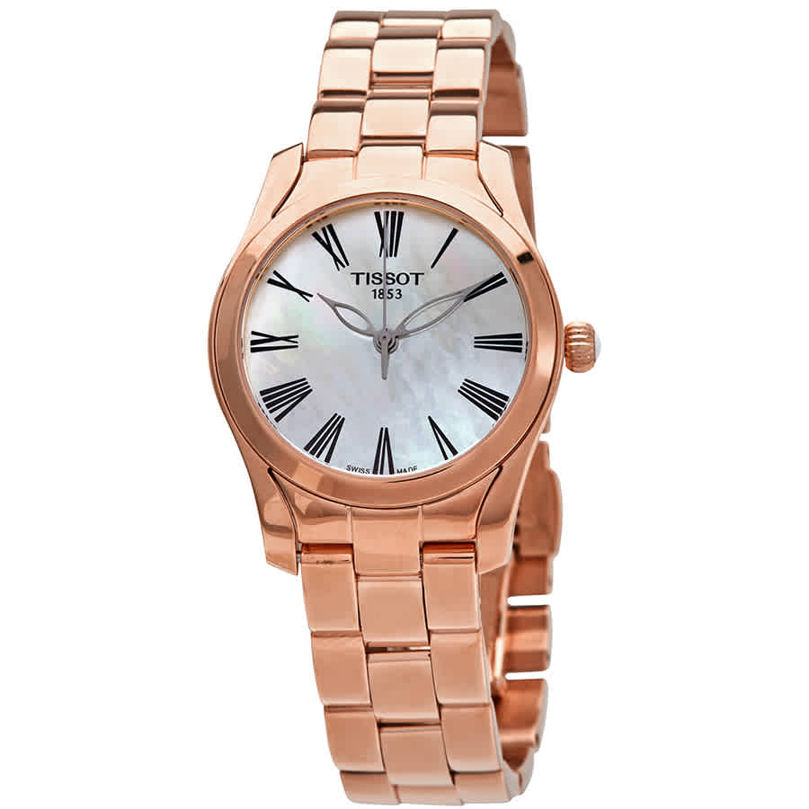 Tissot T-wave Quartz White Mother Of Pearl Dial Ladies Watch T112.210.33.113.00 In Black / Gold / Mother Of Pearl / Rose / Rose Gold / Skeleton / White