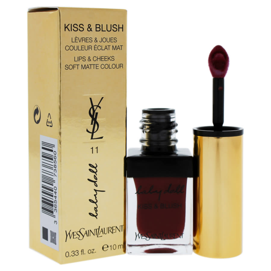 Saint Laurent Baby Doll Kiss And Blush - 11 Prune Impertinente By Yves  For Women - 0.33 oz Lip Gloss In Pink