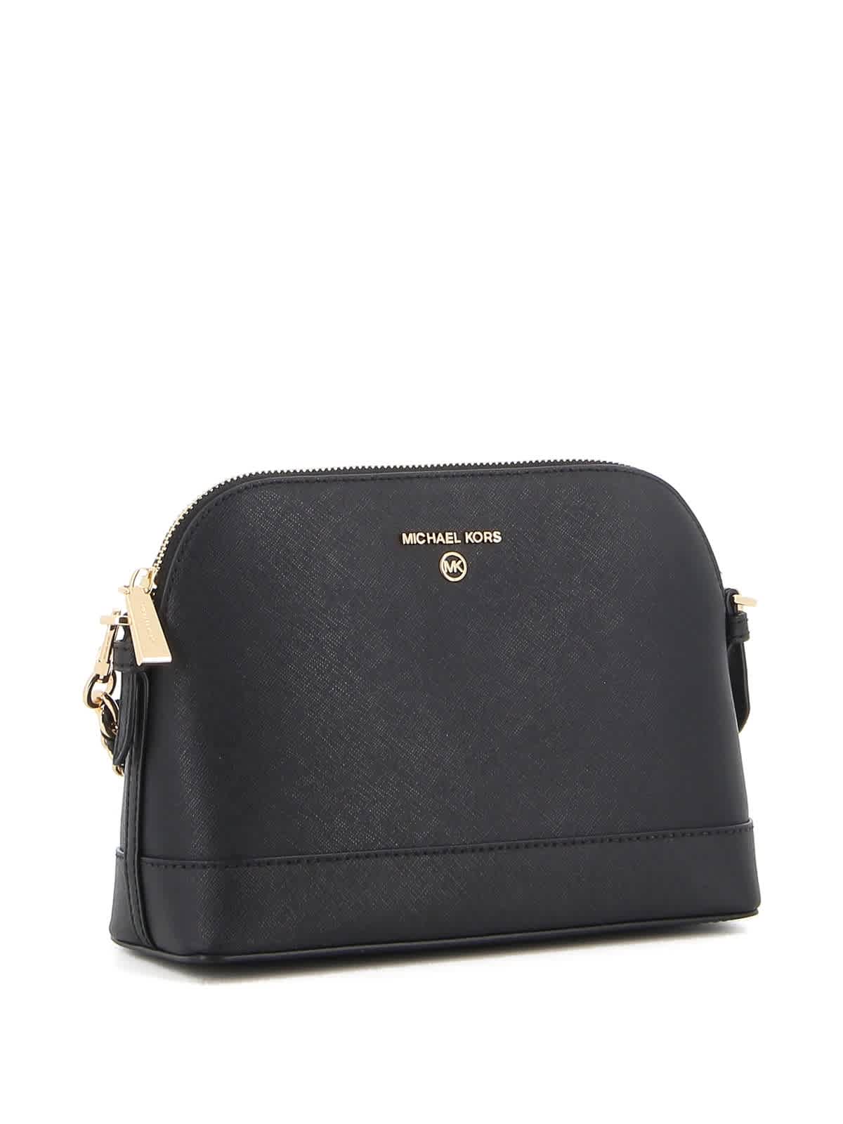 Buy the Michael Kors Saffiano Leather Dome Crossbody Bag Black