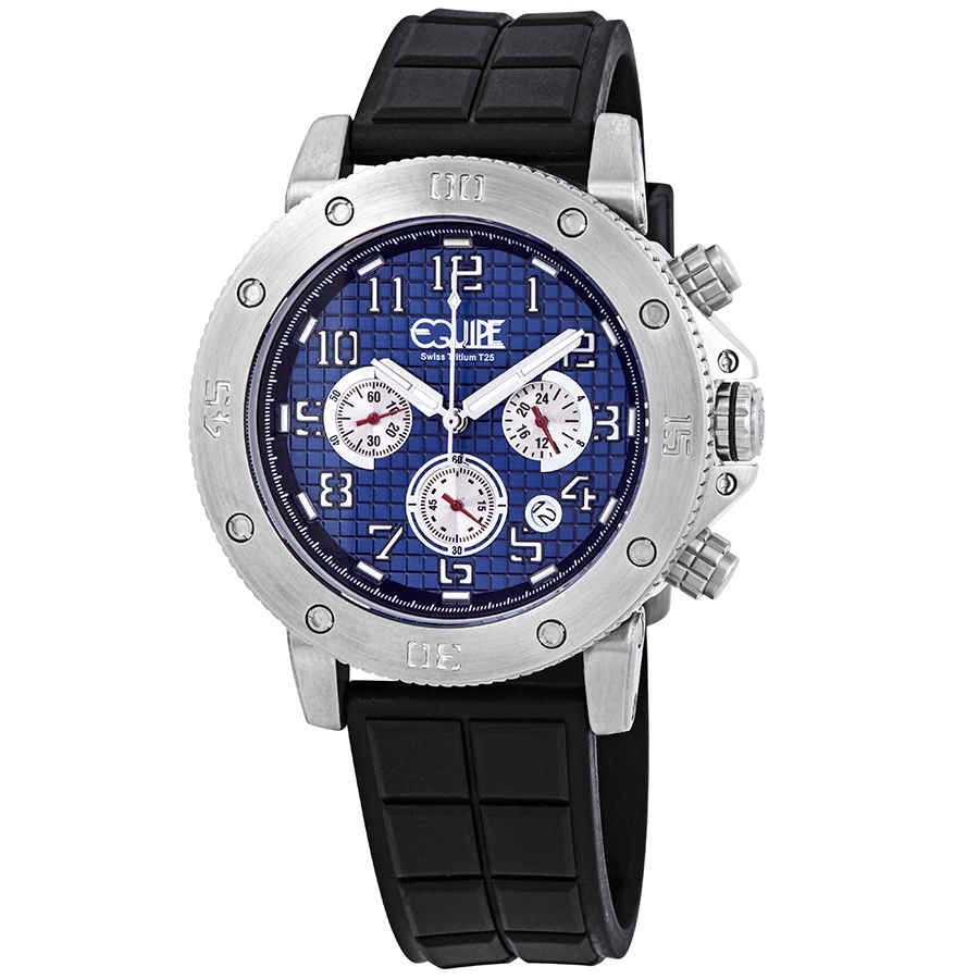 Equipe Tritium Arciform Chronograph Blue Dial Mens Watch Et410 In Black / Blue / White