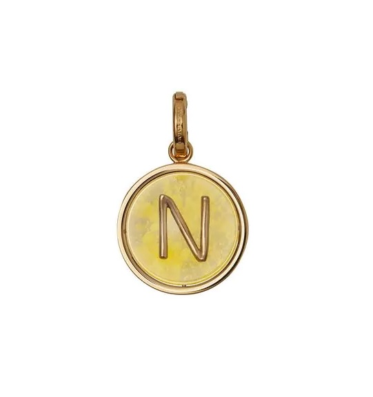 Burberry Gold Marbled Resin N Alphabet Charm In Gold/mimosa