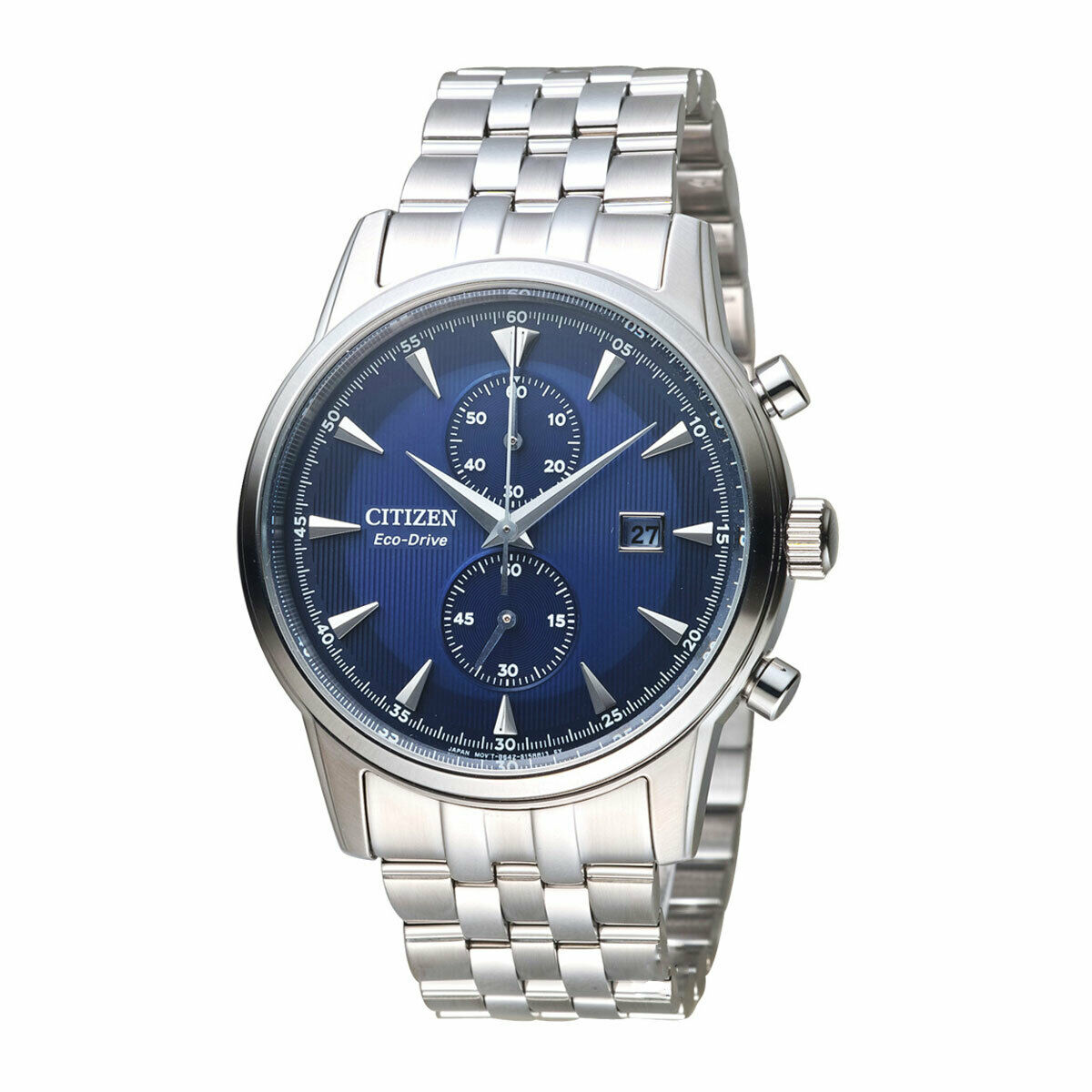 Citizen Eco-drive Chronograph Blue Dial Mens Watch Ca7001-87l In Blue,silver Tone