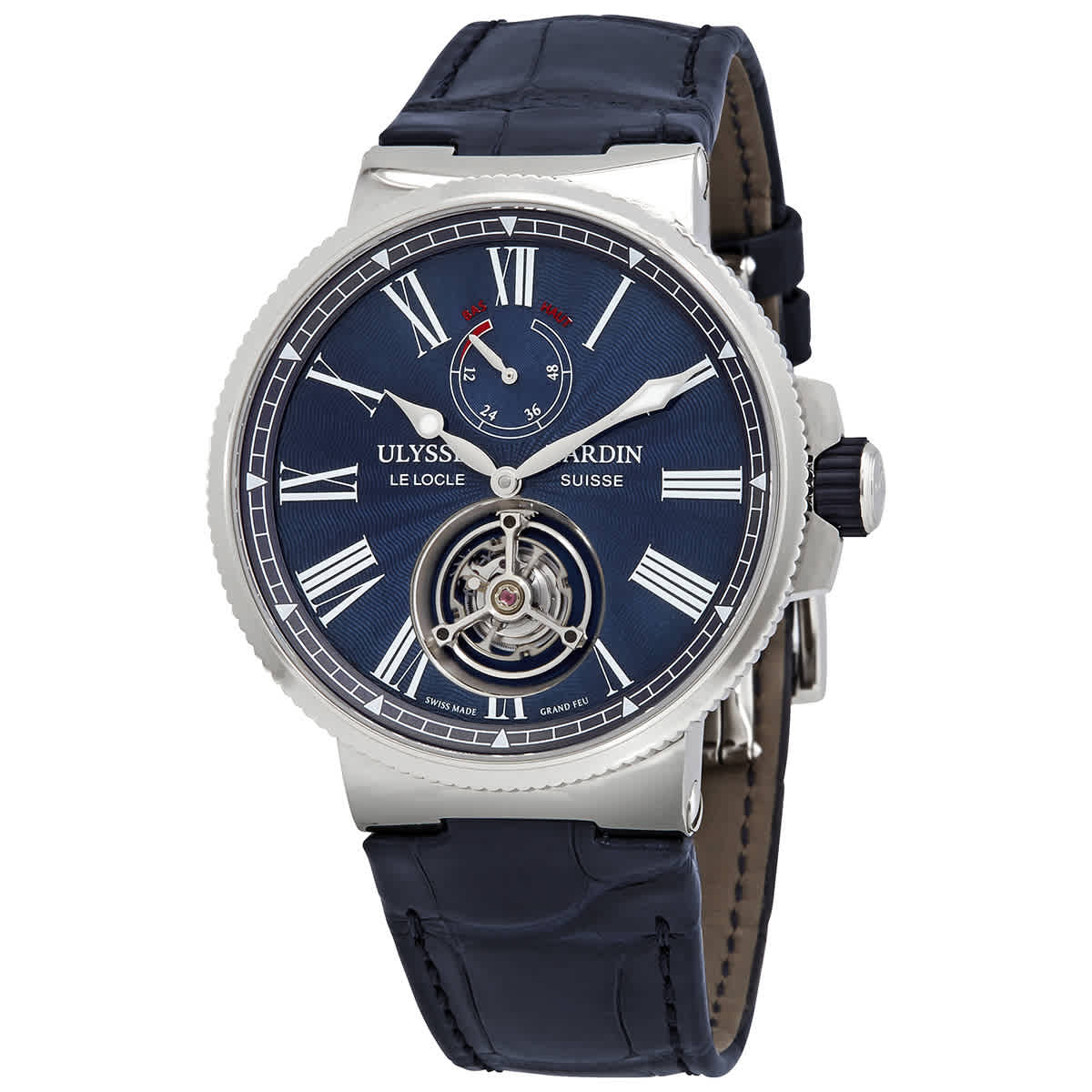 Click to view more detailed imagery on our partner's website Ulysse Nardin Marine Tourbillon Automatic Mens Watch 1283-181/e3 In Blue,silver Tone